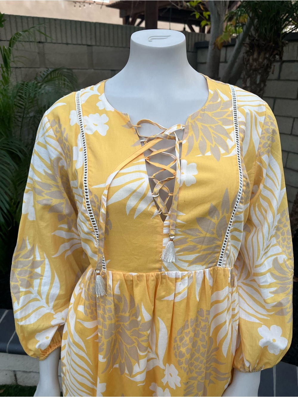 Reyn Spooner Yellow Tropical Print Maxi Dress - Picture 4 of 13